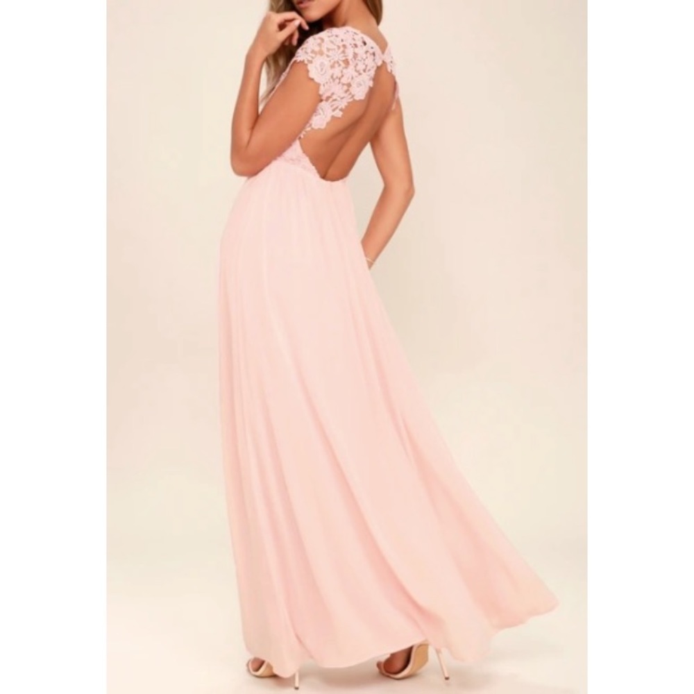 Lulus The Greatest Blush Pink Lace Maxi Dress